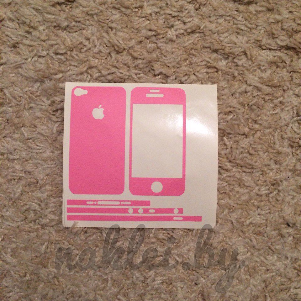Розовые наклейки на телефон iphone 4s
