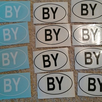 наклейки "BY" в минске